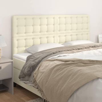 vidaXL Hoofdbord crème 160x5x118/128 cm kunstleer, Verzenden, Nieuw, Crème, Overige materialen