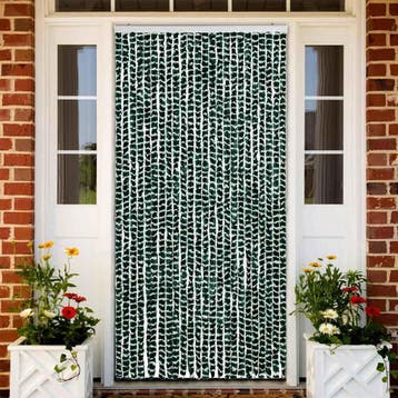 vidaXL Vliegengordijn 100x220 cm chenille groen en wit, Verzenden, Nieuw, Groen
