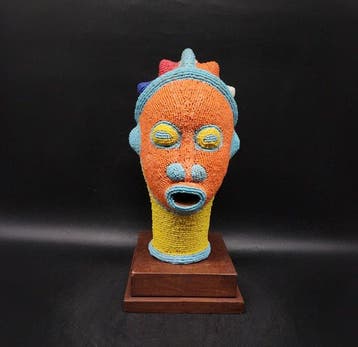 Magnifique tête pelé - sculptuur - Bamileke - Kameroen, Antiek en Kunst