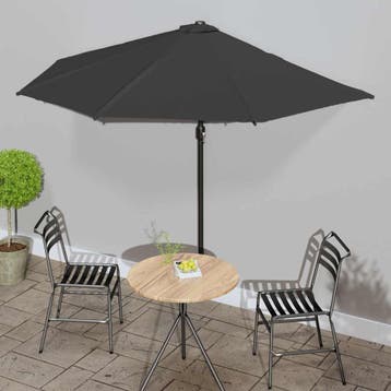 vidaXL Balkonparasol half met aluminium paal 300x155x223 cm, Verzenden, Nieuw, 3 tot 4 meter