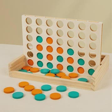 Houten Vier Op Een Rij Spel - Draagbaar Strategisch Bordspel, Verzenden, Nieuw