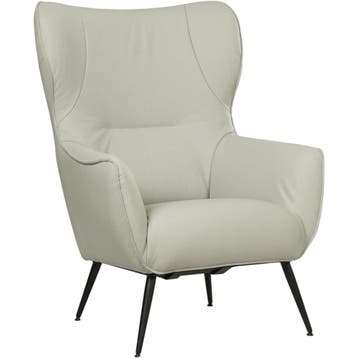Set van 2 Leren fauteuils Flair - Toledo Perle (lichtgrijs), Nieuw, Ophalen of Verzenden, 75 tot 100 cm, Leer
