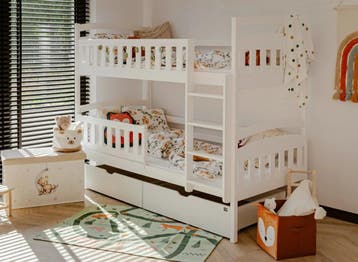 Stapelbed met Lade Ilias - 2-persoons - 90 x 200 - Wit, Verzenden, Nieuw, Stapelbed