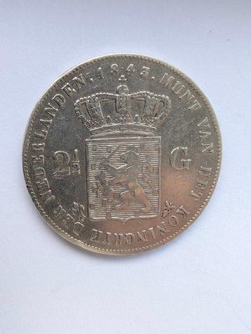 Nederland. Willem III. 2 1/2 Gulden 1849