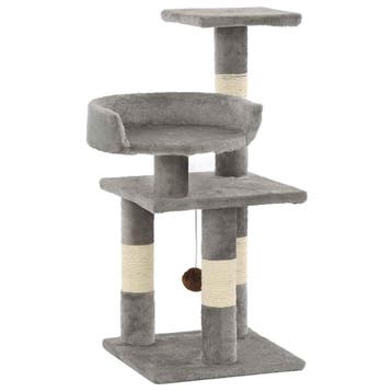 vidaXL Kattenkrabpaal met sisal krabpalen 65 cm grijs, Verzenden, Nieuw