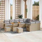 vidaXL Tuinbankenset 12 pcs Beige poly rattan, Verzenden, Nieuw, Rotan, 2 zitplaatsen
