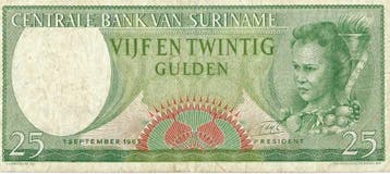 Suriname 25 Gulden 1968 - Centrale Bank van Suriname, Postzegels en Munten, Bankbiljetten | Nederland, Verzenden