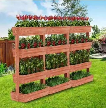 Houten Verhoogde Plantenbak 4 Lagen Verticaal Tuinbed, Tuin en Terras, Bloembakken en Plantenbakken, Verzenden, Nieuw