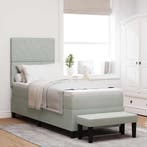 vidaXL Boxspring bed met kussen Lichtgrijs 200 x 80 cm, Verzenden, Nieuw, Stof