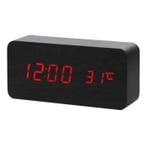 Houten Digitale LED Klok - Wekker Alarm  Snooze Temperatuur, Witgoed en Apparatuur, Wekkers, Verzenden, Nieuw