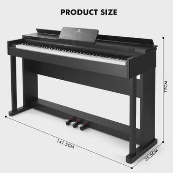 MUSTAR Digitale Piano 88 Toetsen met Hammer Mechaniek & 3 Pe, Muziek en Instrumenten, Bladmuziek, Verzenden