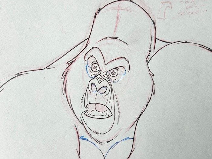 Disney Studios - 1 Pencil drawing - Tarzan - 1999, Verzamelen, Disney
