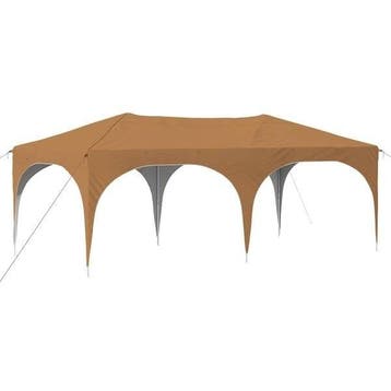 Pop-up Partytent 575cm Beige | Retourdeal 35% Korting, Tuin en Terras, Opvouwbaar, Partytent, Minder dan 4 meter, Zo goed als nieuw