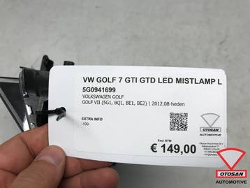 VW Golf 7 5G GTI GTD LED Mistlamp Links 5G0941699, Auto-onderdelen, Ophalen, Gebruikt, Volkswagen