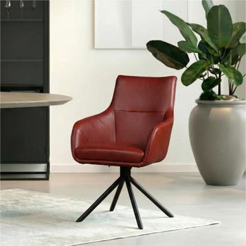 Leren draaibare eetkamerstoel Fancy - Granada Rouge (rood), Industrieel, Modern, Scandinavisch, Nieuw, Leer, Ophalen of Verzenden