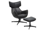 Fauteuil VOGUE 360° draaibaar, kunstleer, zwart, met zwart, Huis en Inrichting, Ophalen of Verzenden, Nieuw