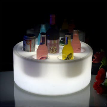 RGB Led verlichte flessenhouder/dienblad rond, Huis en Inrichting, Kunststof, Rond, Nieuw, Ophalen of Verzenden