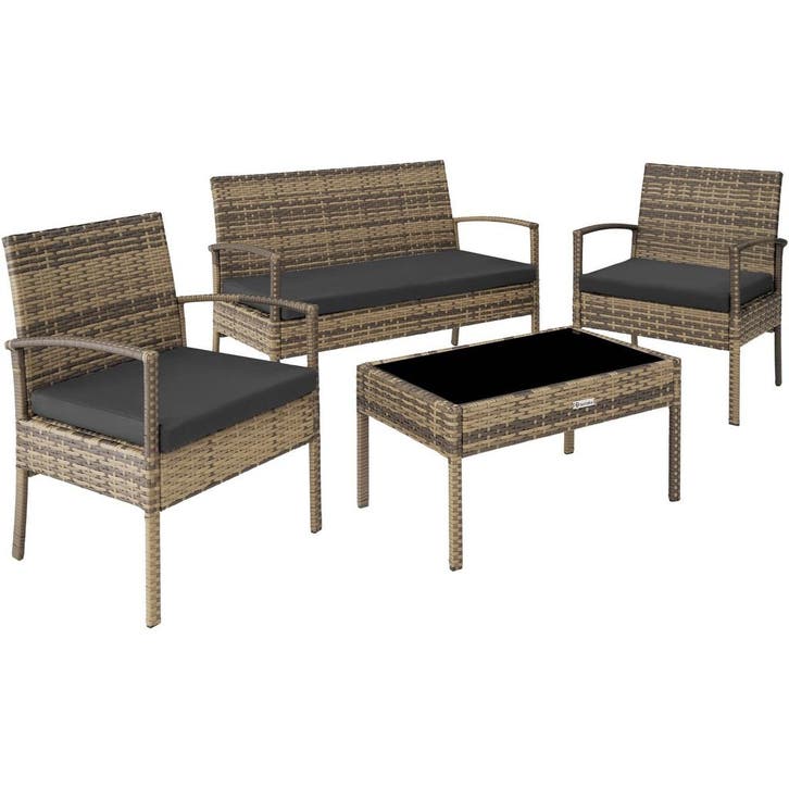 Wicker zitgroep Sparta 3+1 - natuur, Tuin en Terras, Tuinsets en Loungesets, Verzenden