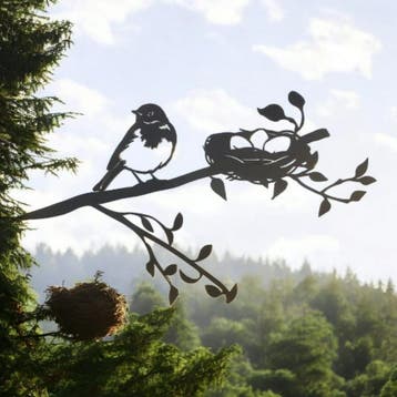 Tuindecoratie Vogel met nestje eieren | 36.9 cm x 22.6 cm, Tuin en Terras, Verzenden, Nieuw