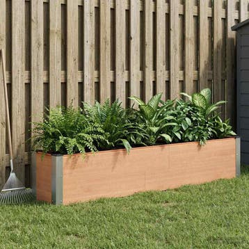 vidaXL Verhoogde plantenbak Bruin 200 x 30 x 36 cm WPC en, Verzenden, Minder dan 60 cm, Nieuw, Hout