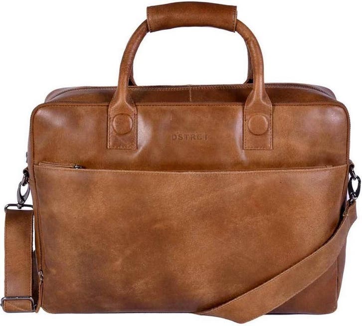 DSTRCT Fletcher Street Laptoptas - 17 inch - Cognac, Sieraden, Tassen en Uiterlijk, Tassen | Schoudertassen, Verzenden