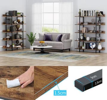 Industriële Boekenkast George – Vintage Hout 105x33,5x180cm, Huis en Inrichting, Kasten | Boekenkasten, Met plank(en), Verzenden
