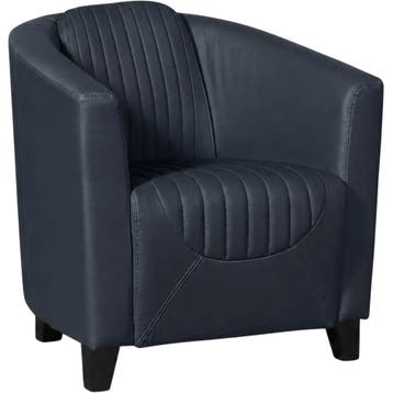 Leren fauteuil Press Special - Massif Azzurro (blauw) -, Nieuw, Ophalen of Verzenden, Eigentijds, Klassiek, Retro, Romantisch, Vintage