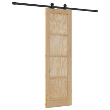 vidaXL Schuifdeur 61 x 198,5 cm Bewerkt hout Naturel en, Verzenden, Nieuw