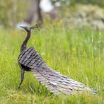 Metalen beeld van een Pauw, Weerbestendig, Ophalen of Verzenden, Zoogdier, 1 meter - 2 meter