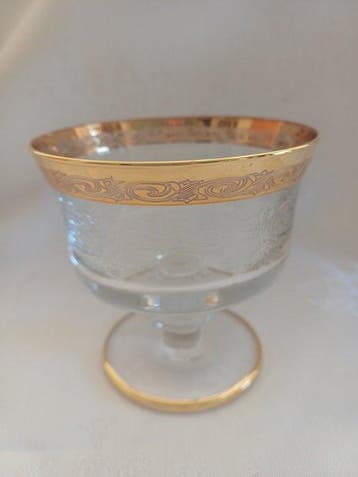 Champagneglas (6) - Muranoglas, 24 kt goud - Medici Gold 24
