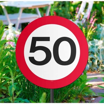 Tuinbord Verkeersbord 50 Jaar, Ophalen of Verzenden, Nieuw