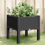 vidaXL Plantenbak met poten 40x40x42 cm polypropeen zwart, Tuin en Terras, Verzenden, Nieuw, Kunststof
