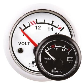 Wema Voltmeter 12 volt-12 volt zwart, Ophalen of Verzenden, Nieuw