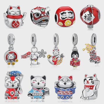 925 Sterling Zilveren Bedel Lucky Cat - Chinees Nieuwjaar &, Verzenden, Nieuw
