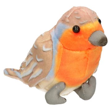 Roodborstje knuffel - pluche - 10 cm - bruin/rood, Verzenden, Nieuw