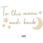 Houten wand tekst decoratie To the Moon and Back, Verzenden, Nieuw, Wanddecoratie
