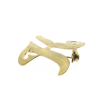8 karaat broche; Letter K, Ophalen of Verzenden, Gebruikt, Overige kleuren, Goud