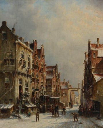 Petrus Gerardus Vertin (1819-1893) - Winterstadsgezicht