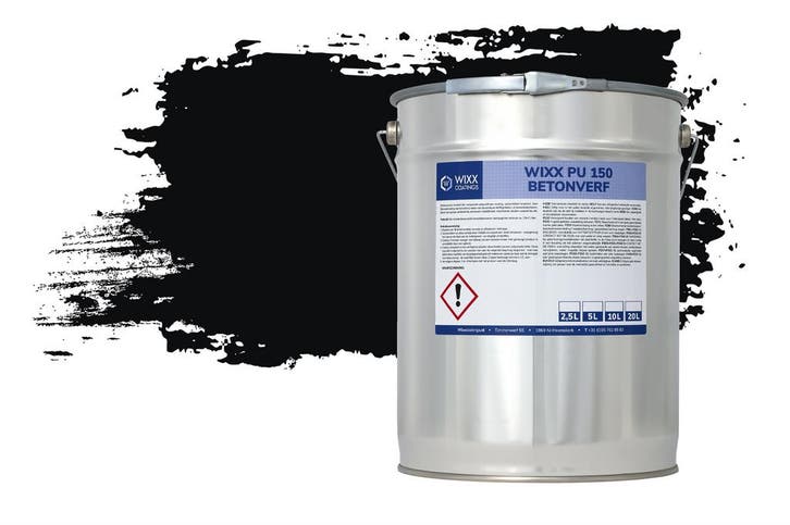 Wixx PU 150 Betonverf RAL 9005 | Gitzwart 5L, Doe-het-zelf en Verbouw, Verf, Beits en Lak, Verf, Zwart, Nieuw, Minder dan 5 liter