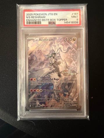Pokémon - 1 Graded card - Reshiram 167/185 Full art, Promo, Hobby en Vrije tijd, Verzamelkaartspellen | Pokémon, Nieuw