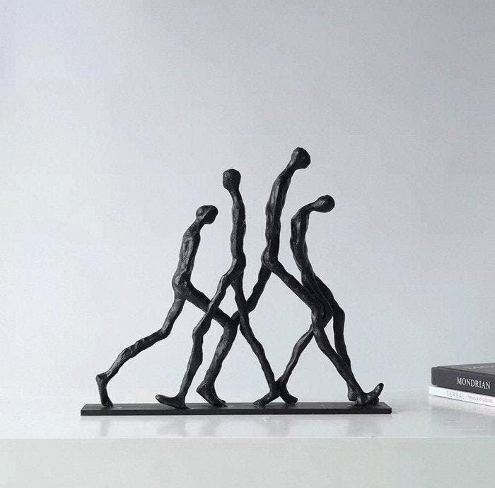 sculptuur, On the way through the sea of people - 30.5 cm, Antiek en Kunst, Curiosa en Brocante