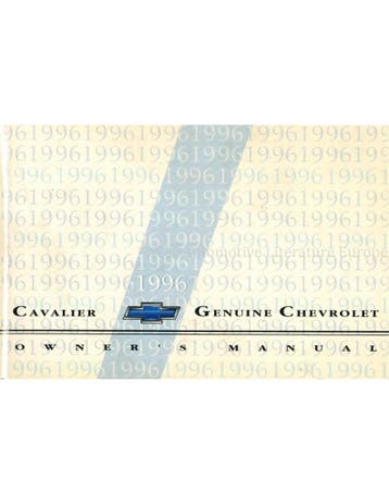 1996 CHEVROLET CAVALIER INSTRUCTIEBOEKJE ENGELS
