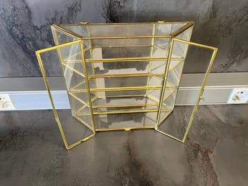 Vitrinekast - Glas en messing