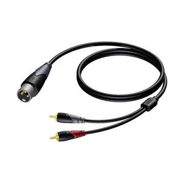XLR naar Tulp kabel | M  M | Procab | CLA703 | 1.5 meter, Verzenden, Nieuw