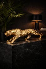 sculptuur, XL Gouden Panter Sculptuur – 80 cm breed– Luxe, Antiek en Kunst