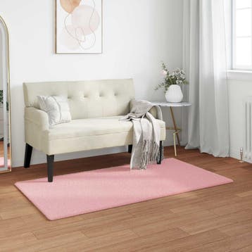 vidaXL Antislip vloerkleed van imitatie konijnenbont OLITE, Verzenden, Nieuw, Roze
