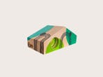 Handgeschilderde Kaarsenhouder - Gerecycled Hout - Groen, Ophalen of Verzenden, Nieuw