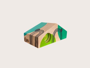 Handgeschilderde Kaarsenhouder - Gerecycled Hout - Groen, Ophalen of Verzenden, Nieuw