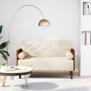 vidaXL Tweezitsbank met kussen 110 cm linnen, Verzenden, Minder dan 150 cm, Stof, Nieuw