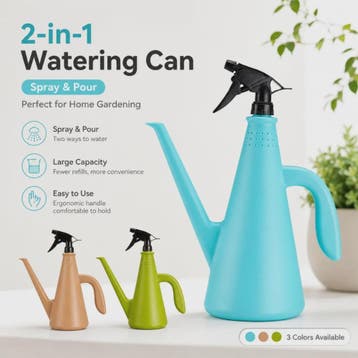 Dubbele Functie Gieter met Sprayfunctie - Ergonomisch Ontwer, Verzenden, Nieuw